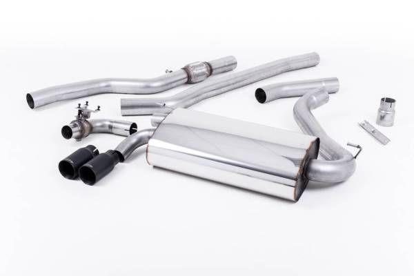 Milltek - Milltek OE-Style Twin Outlet Non-Resonated Exhaust, Cerakote Black tips, for Manual Transmission SSXBM1003