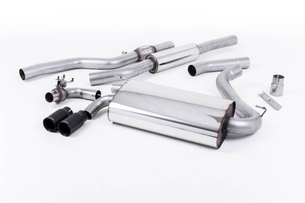 Milltek - Milltek OE-Style Twin Outlet Resonated Exhaust, Cerakote Black tips, for Manual Transmission SSXBM1001