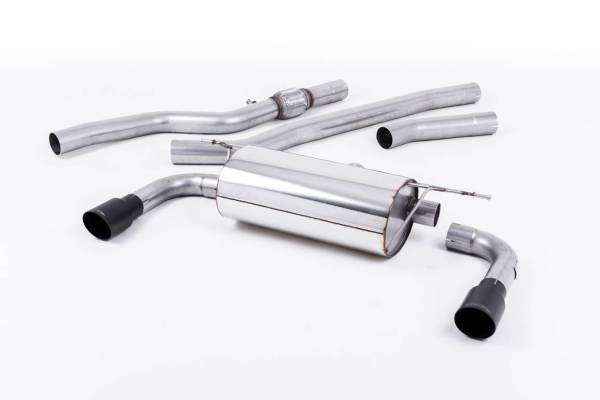 Milltek - Milltek 428i Dual Outlet Resonated Exhaust, Cerakote Black Tips, for Automatic Transmission SSXBM1015