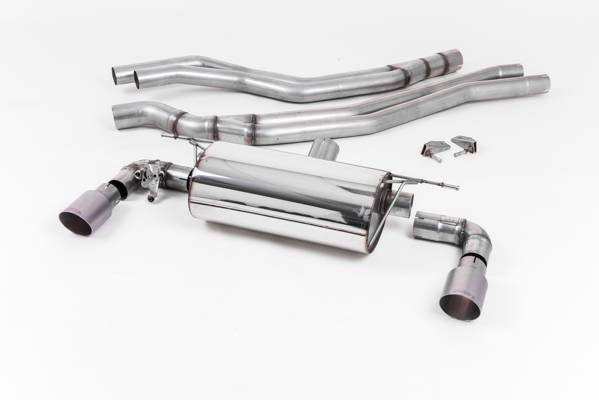 Milltek - Milltek Cat Back Race Non-Resonated Exhaust, Titanium GT-90 Tips for BMW M140i 3 & 5 Door (F20 & F21 LCI) SSXBM1048