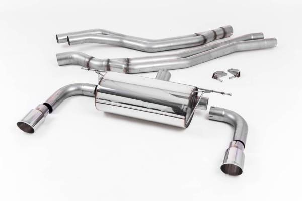 Milltek - Milltek Cat Back Resonated Exhaust, Polished GT-90 Trims for BMW M240i Coupe (F22 LCI) SSXBM1050