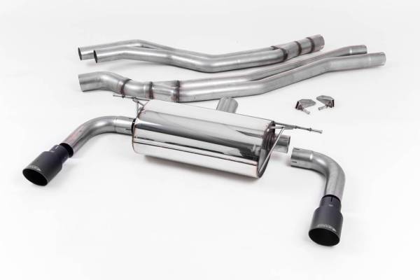 Milltek - Milltek Cat Back Resonated Exhaust, Cerakote Black GT-90 Trims for BMW M240i Coupe (F22 LCI) SSXBM1051