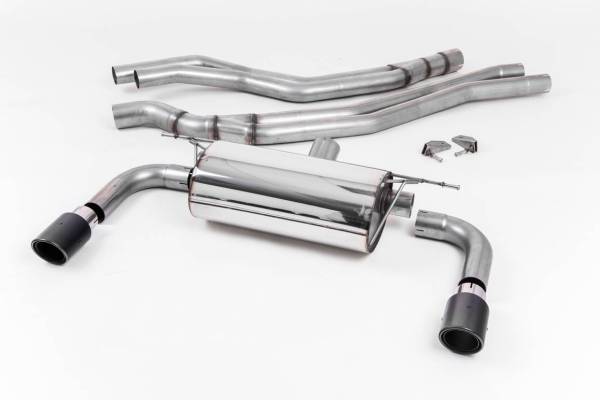 Milltek - Milltek Cat Back Resonated Exhaust, Carbon Jet 90 Trims for BMW M240i Coupe (F22 LCI) SSXBM1054