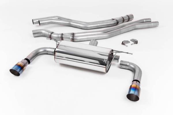 Milltek - Milltek Cat Back Resonated Exhaust,  Burnt Titanium GT-90 Trims for BMW M240i Coupe (F22 LCI) SSXBM1053