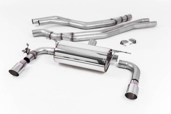 Milltek - Milltek Cat Back Non-Resonated Race Exhaust, Polished GT-90 Trims for BMW M240i Coupe (F22 LCI) SSXBM1056