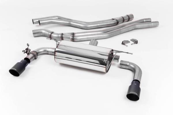 Milltek - Milltek Cat Back Non-Resonated Race Exhaust, Cerakote Black GT-90 Trims for BMW M240i Coupe (F22 LCI) SSXBM1057