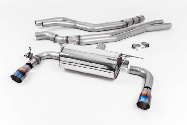 Milltek - Milltek Cat Back Non-Resonated Race Exhaust, Burnt Titanium GT-90 Trims for BMW M240i Coupe (F22 LCI) SSXBM1059