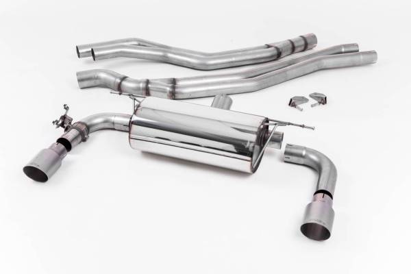 Milltek - Milltek Cat Back Non-Resonated Race Exhaust, Titanium GT-90 Trims for BMW M240i Coupe (F22 LCI) SSXBM1058