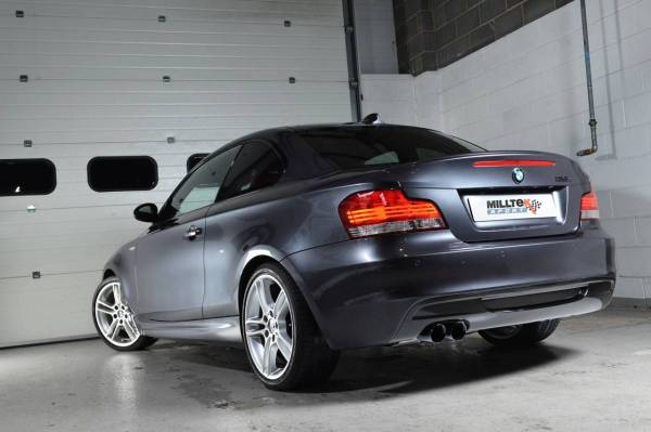 Milltek - Milltek Turbo-Back Exhaust, Secondary Cats,  Black Tips for BMW (N55) 135i E82/E88 SSXBM953