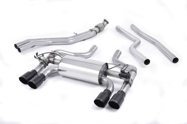 Milltek - Milltek Cat-Back Hollowtek Twin Valved Exhaust System, Cerakote Black Tips for  BMW F87 M2 Coupé SSXBM1034