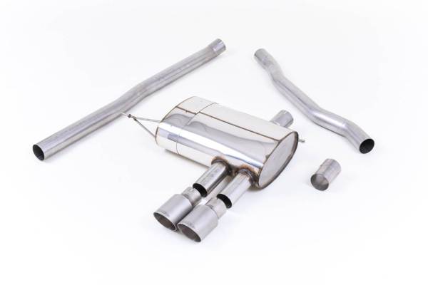 Milltek - Milltek Non-Resonated Cat-Back Exhaust, Titanium Tips for F56 Mini Cooper S 2.0 Turbo, UK/Euro SSXM422