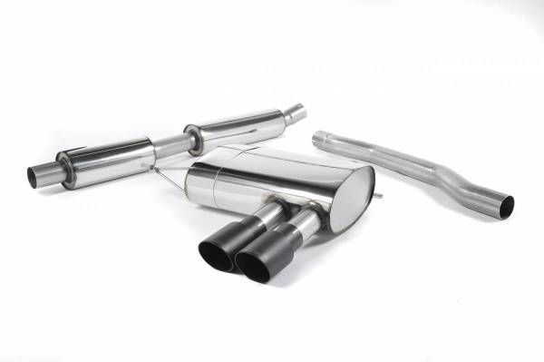 Milltek - Milltek Resonated Cat-Back Exhaust, Cerakote Black Tips for F56 Mini Cooper S 2.0 Turbo, UK/Euro SSXM406