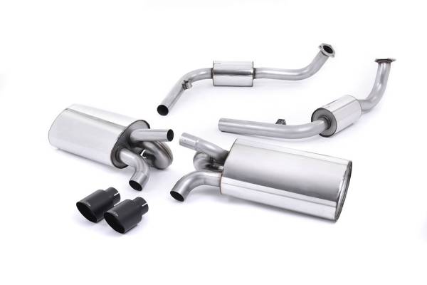 Milltek - Milltek Resonated Cat-Back Exhaust, Ceramic Black Tips for Porsche Boxster/Cayman S 3.4 987 Gen2 SSXPO117