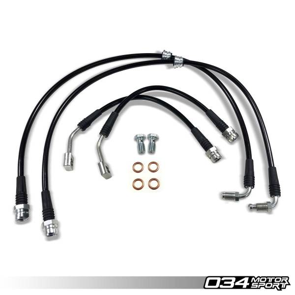 034Motorsport - 034 Motorsports Stainless Steel Braided Brake Line Kit for 8S/8V.5 Audi TT RS & RS3 034-303-0018