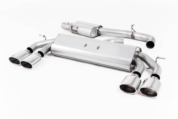 Milltek - Milltek NON-VALVED RESONATED CAT-BACK RACE EXHAUST SYSTEM WITH POLISHED TIPS FOR VW Mk7.5 Golf R SSXVW451