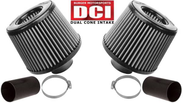 Burger Motorsports - Burger Motorsport Dual Cone Performance Intake Kit for BMW N54 (White Oiled Filters)