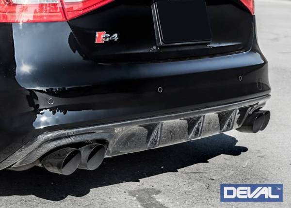 Deval - DEVAL Carbon Fiber Rear Diffuser for 2013-16 Audi A4 S-line B8.5