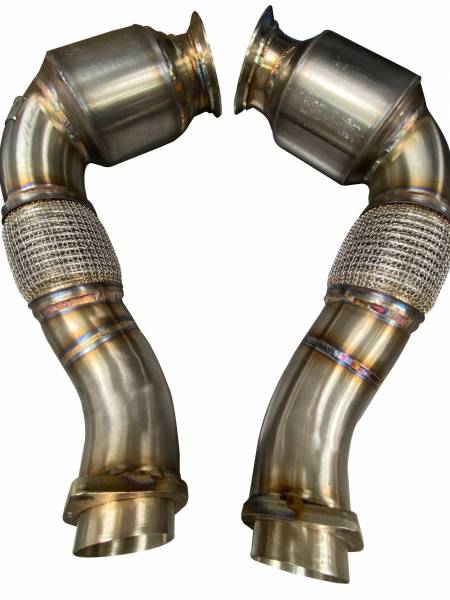 Active Autowerke - Active Autowerke Signature Catted Downpipes for BMW S63/N63 V8, X5 M, X6 M, X5, X6, 550I, 650I 11-041