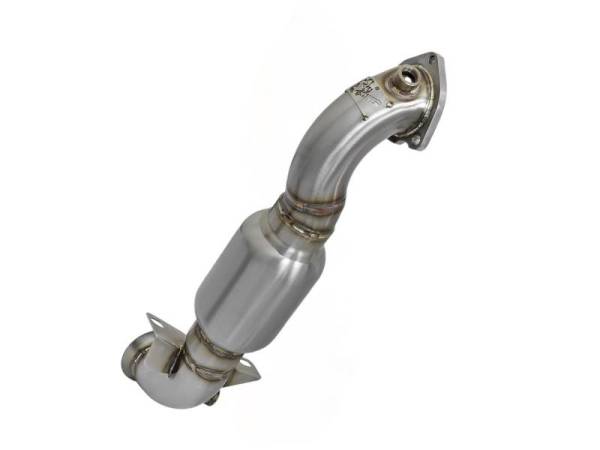 aFe - aFe 09-13 MINI Cooper S (R56) L4 1.6L (t) Twisted Steel Down Pipe 2-1/2in 304 Stainless Steel w/ Cat