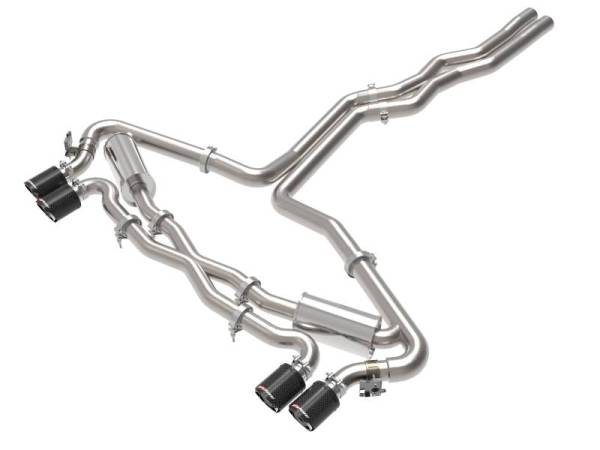 aFe - aFe 20-22 Audi RS6 Avant V8 4L (tt) MACH Force-Xp 3in to 2.5in 304 SS Cat-Back Exhaust w/ Carbon Tip