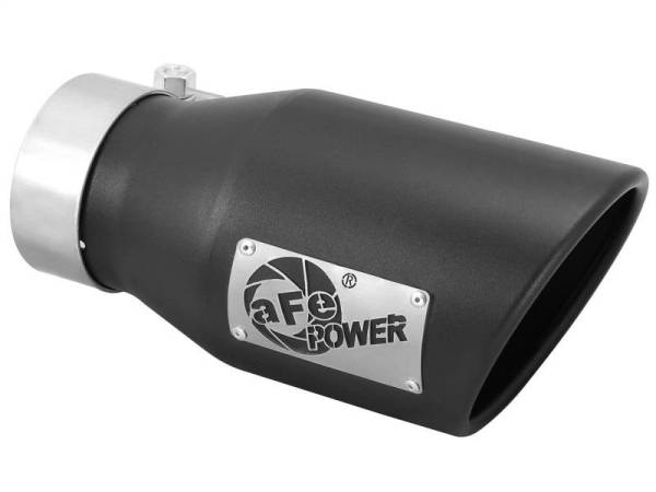 aFe - aFe Power Gas Exhaust Tip Black- 3 in In x 4.5 out X 9 in Long Bolt On (Black)