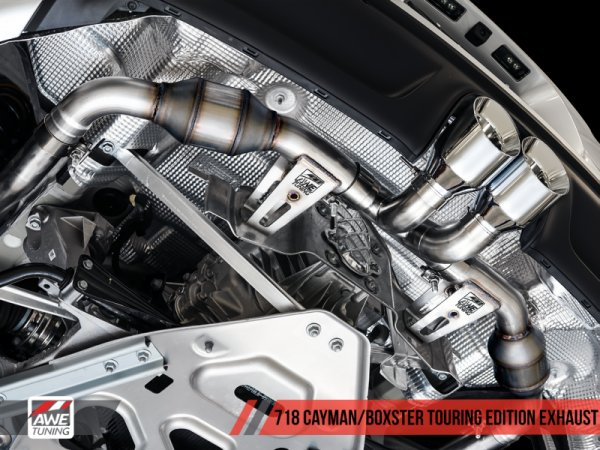 AWE Tuning - AWE Tuning Porsche 718 Boxster / Cayman Touring Edition Exhaust - Chrome Silver Tips