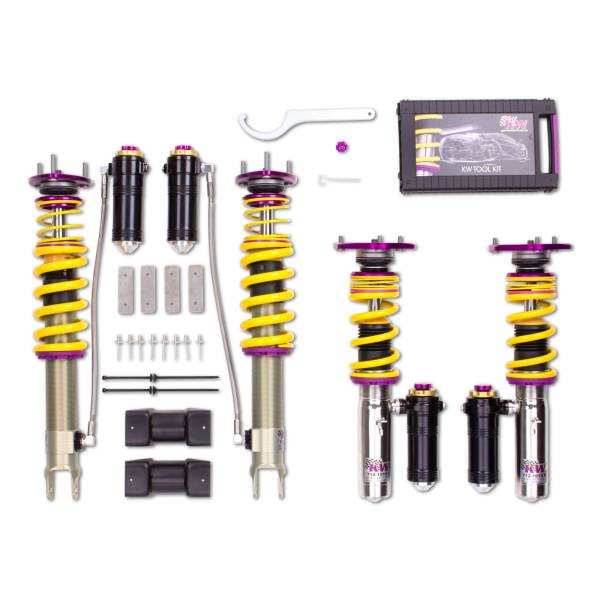 KW - KW Adjustable Coilovers, Aluminum Top Mounts, Rebound and Low & High Compression - 39771243