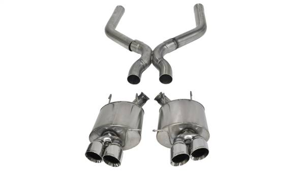 Corsa Performance - Corsa Performance 3.0in. Axle-Back+X-Pipe Dual Rear Exit with Twin 4.0in. Polished Pro-Series Tips 14323