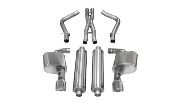 Corsa Performance - Corsa Performance 2.75in. Cat-Back Dual Rear Exit with Single 4.5in. Polished Pro-Series Tips 14464