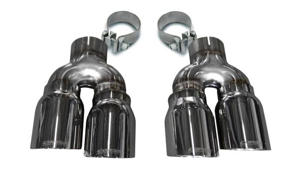 Corsa Performance - Corsa Performance Twin 4.0in. Polished Pro-Series Tip Kit (Clamps Included) 14479