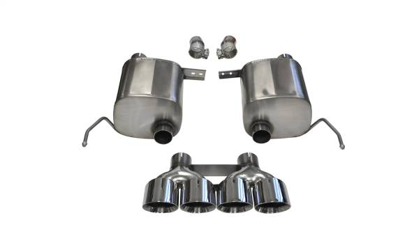 Corsa Performance - Corsa Performance 2.75in. Valve-Back Dual Rear Exit with Quad 4.5in. Polished Pro-Series Tips 14762