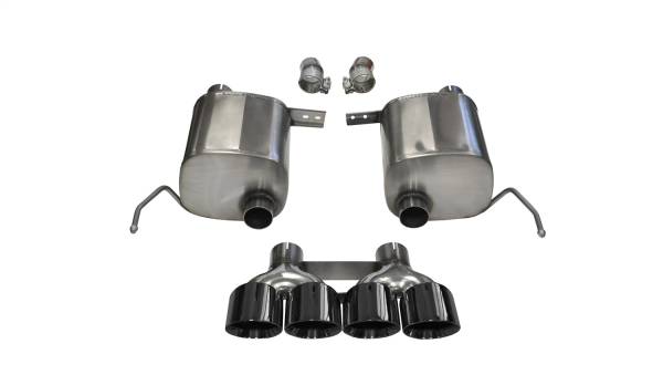Corsa Performance - Corsa Performance 2.75in. Valve-Back Dual Rear Exit with Quad 4.5in. Black PVD Pro-Series Tips 14762BLK