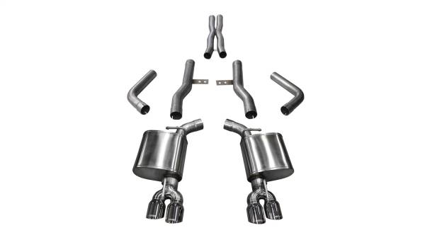 Corsa Performance - Corsa Performance 2.75in. Cat-Back Dual Rear Exit with Twin 3.5in. Polished Pro-Series Tips 21006