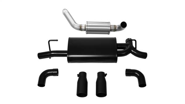Corsa Performance - Corsa Performance 2.5in. Axle-Back Dual Rear Exit with Single 3.5in. Straight Cut Tips (Full System Powder Coat Black) 21016BLK