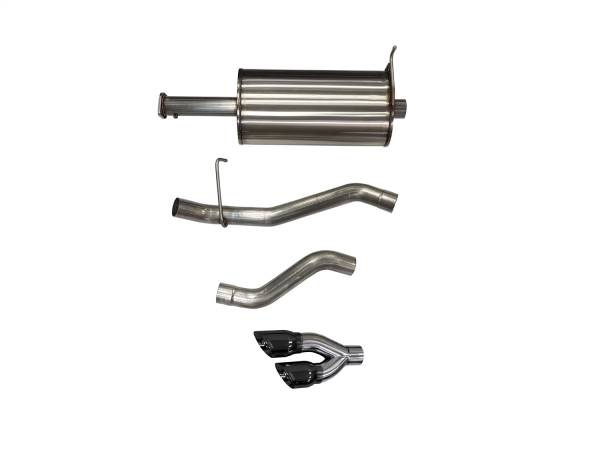 Corsa Performance - Corsa Performance Sport Cat-Back Exhaust System; Single Side Exit; 3 In. Dia.; Twin 4 In. Black PVD/Slash Tip; 21036BLK