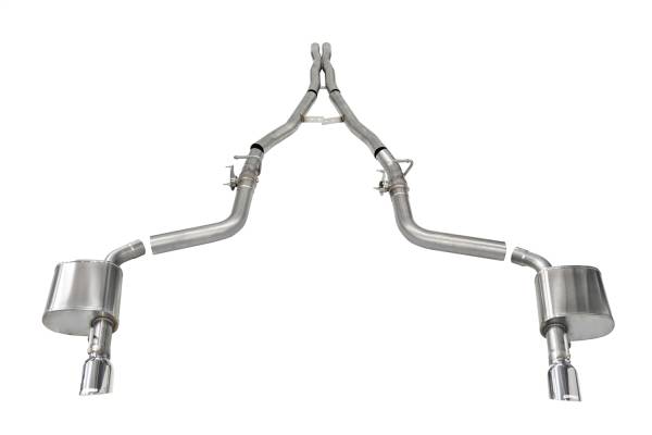 Corsa Performance - Corsa Performance 2.75in. Valved Cat-Back Dual Rear Exit with Single 4.5in. Polished Tips 21072