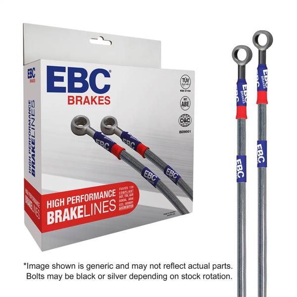 EBC Brakes - EBC Stainless Braided Brake Lines BLA7089-4L