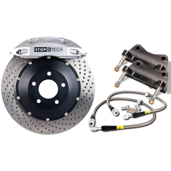 StopTech - StopTech Big Brake Kit; Silver Caliper; Drilled 2 Pc. Zinc Coated Rotor; Front