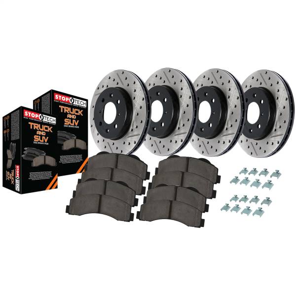 StopTech - StopTech Truck Axle Pack; Slotted/Drilled; 4 Wheel Brake Kit