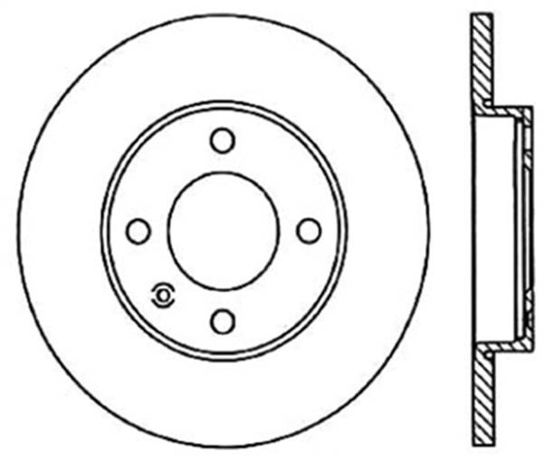 StopTech - StopTech Sport Cross Drilled Brake Rotor; Front Right