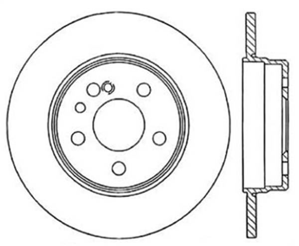StopTech - StopTech Sport Cross Drilled Brake Rotor; Rear Right