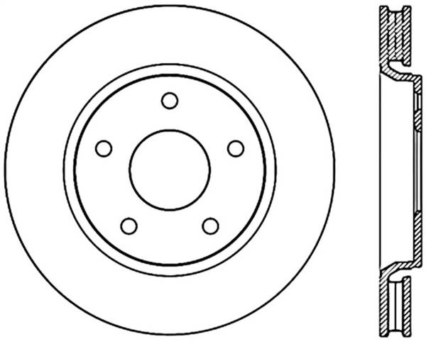 StopTech - StopTech Sport Cross Drilled Brake Rotor; Front Left
