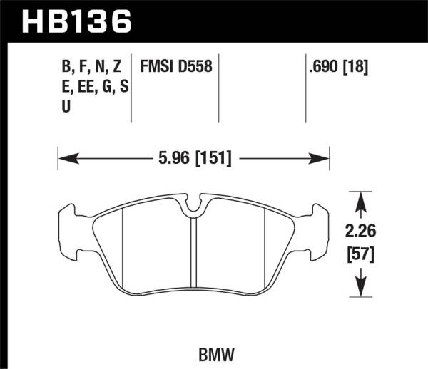 Hawk Performance - Hawk Performance Blue 9012 Front Disc Brake Pad - HB136E.690