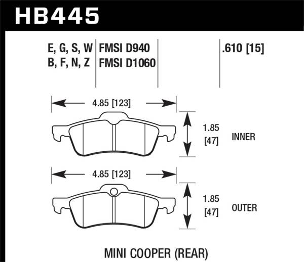 Hawk Performance - Hawk Performance Blue 9012 Disc Brake Pad - HB445E.610