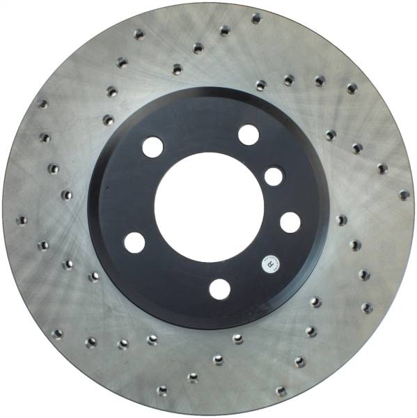 StopTech - StopTech Sport Cross Drilled Brake Rotor; Front Right