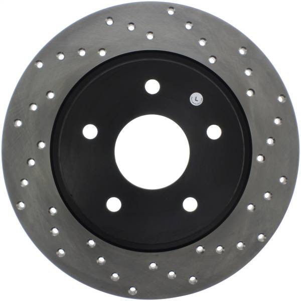 StopTech - StopTech Sport Cross Drilled Brake Rotor; Rear Left