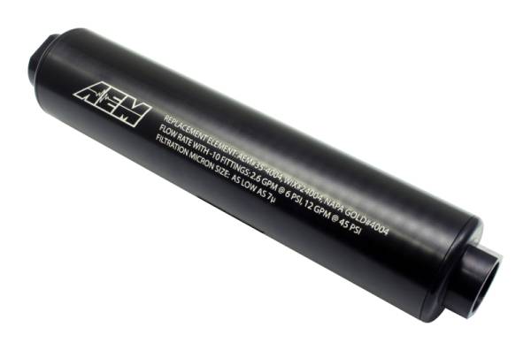 AEM - AEM Universal High Flow -10 AN Inline Black Fuel Filter