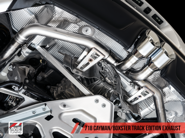 AWE Tuning - AWE Tuning AWE Tuning Porsche 718 Boxster / Cayman Track Edition Exhaust - Chrome Silver Tips - 3010-32038