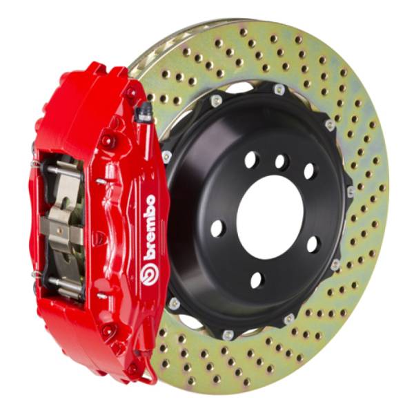 Brembo - Brembo 00-02 Expedition 2WD Fr GT BBK 4Pis Cast 2pc 355x32 2pc Rotor Drilled-Red - 1B1.8018A2