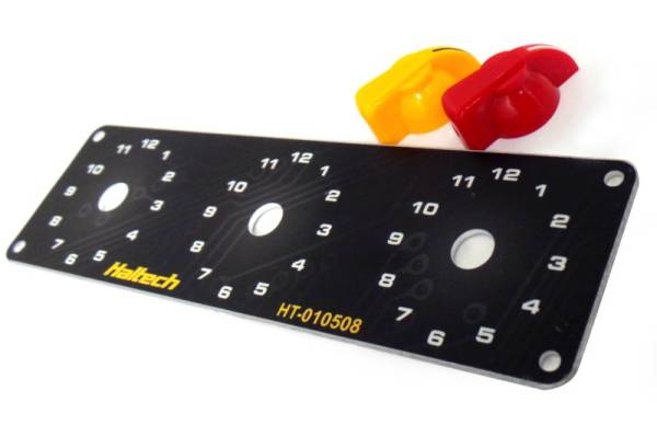 Haltech - Haltech Triple Switch Panel Kit w/Yellow & Red Knobs - HT-010510